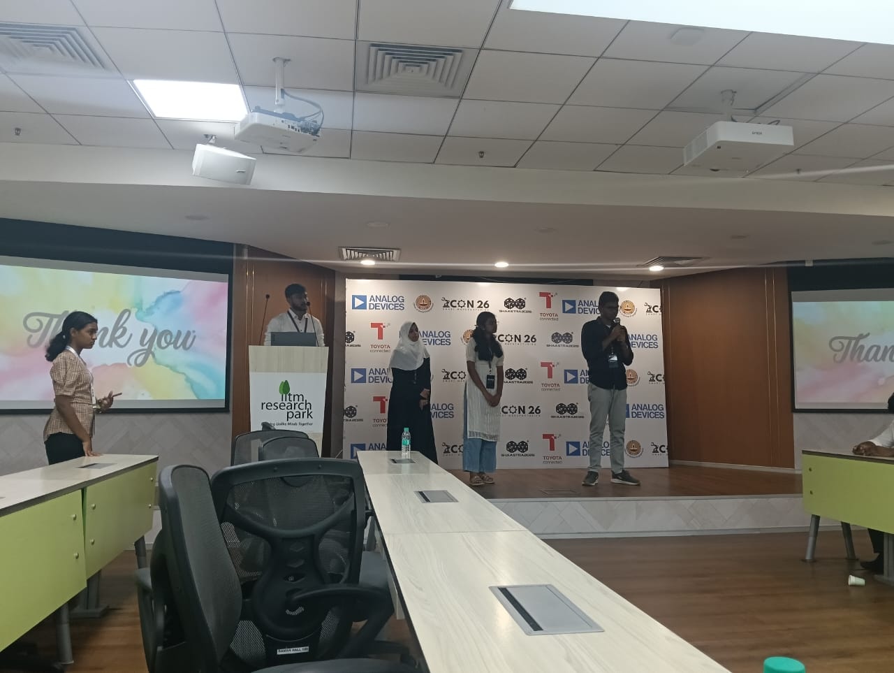 Abdul Arshath S receiving the paper presentation award at ICON'26